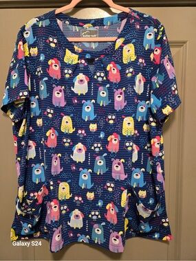 Butter Soft Navy Blue Animal Print Top